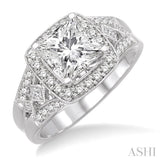 1/2 Ctw Diamond Semi-Mount Engagement Ring in 14K White Gold