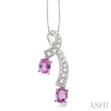 Oval Shape Gemstone & Diamond Pendant