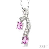 Oval Shape Gemstone & Diamond Pendant