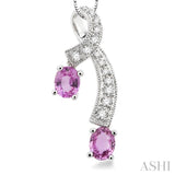 Oval Shape Gemstone & Diamond Pendant