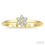 Flower Shape Petite Diamond Fashion Ring