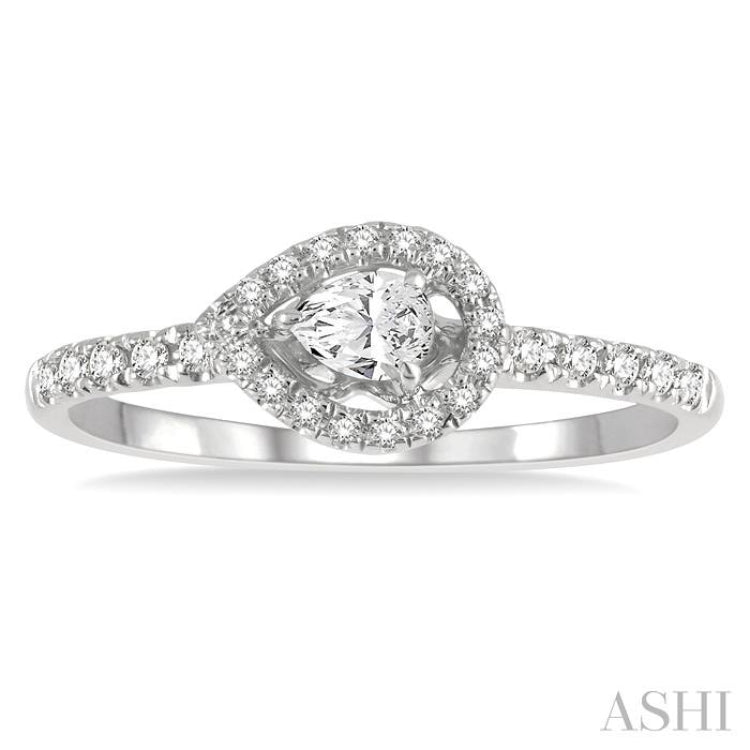 Pear Shape Petite Diamond Fashion Ring