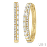 Baguette Diamond Fashion Hoop Earrings