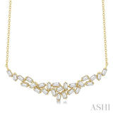 1/2 ctw Baguette Cut Diamond Scatter Necklace in 14K Yellow Gold