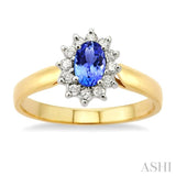 Oval Shape Gemstone & Diamond Ring