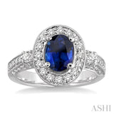 Oval Shape Gemstone & Diamond Ring