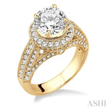 1 Ctw Diamond Semi-Mount Engagement Ring in 14K Yellow Gold