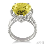 Pear Shape Gemstone & Diamond Ring