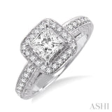 3/8 Ctw Diamond Semi-Mount Engagement Ring set in 14K White Gold