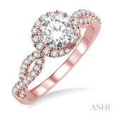 1/3 Ctw Diamond Semi-mount Engagement Ring in 14K Rose Gold