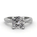 Round Diamond Twist Engagement Ring Platinum 0.34ct