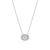 17" Horizontal Oval Bloom Diamond Necklace