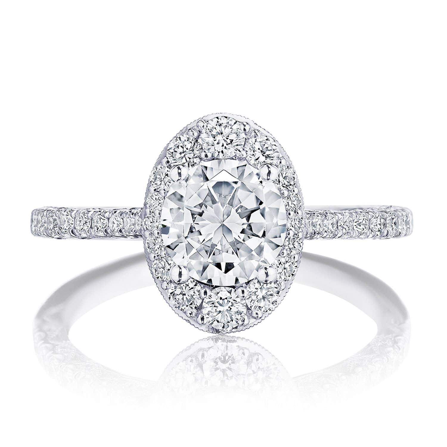 Round, Oval Bloom Engagement Ring