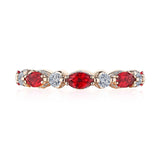 Marquise Ruby and Round Diamond Eternity Band