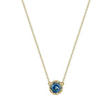 Petite Crescent Station Necklace featuring London Blue Topaz