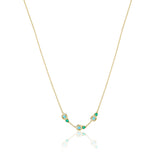 Petite Gemstone Necklace with Turquoise and Green Onyx