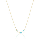 Petite Open Crescent Gemstone Necklace with Turquoise