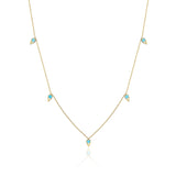 5-Station Open Crescent Necklace with Turquoise