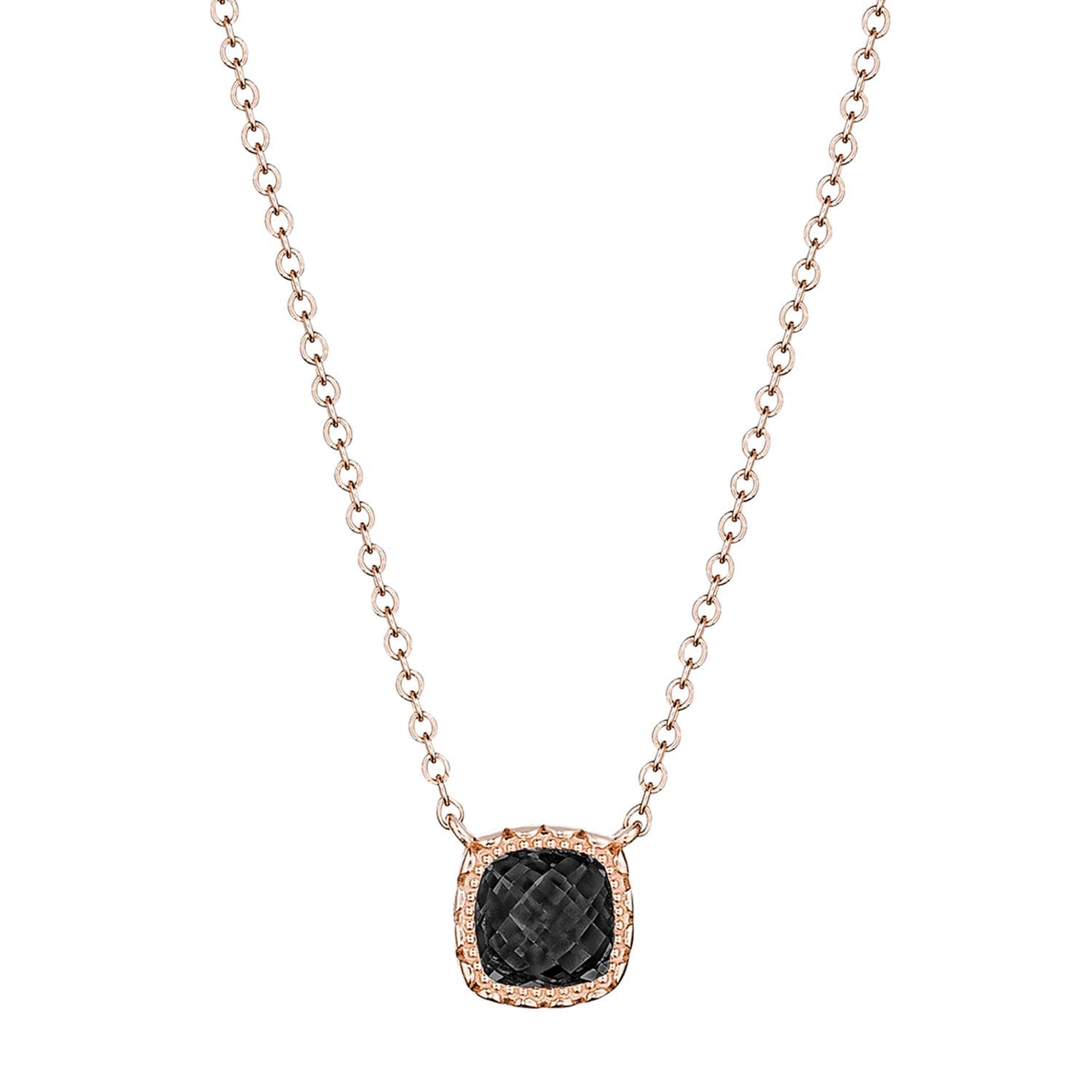 Petite Cushion Gem Necklace with Black Onyx