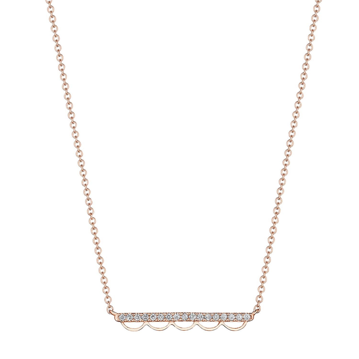 Open Crescent Diamond Necklace - Petite