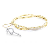 Promise Bracelet Oval, Yellow Gold with Pavé Diamonds