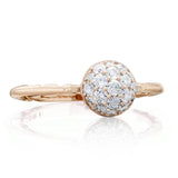 Petite Pavé Dew Drop Ring in Rose Gold with diamonds