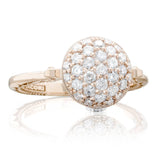 Pavé Dew Drop Ring in Rose Gold with Diamonds