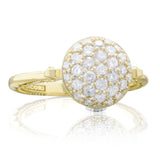 Pavé Dew Drop Ring in Yellow Gold with Diamonds