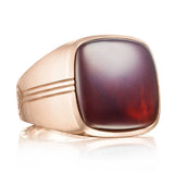 Cushion Cabochon Ring featuring Garnet over Mother of Pearl