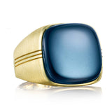 Cushion Cabochon Ring featuring Sky Blue Hematite