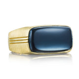 East-West Ring featuring Sky Blue Hematite