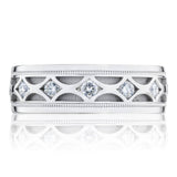 Vented Exterior with Diamonds Wedding Band