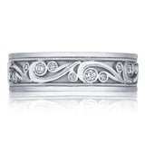 Engraved Scrollwork with Diamonds Wedding Band